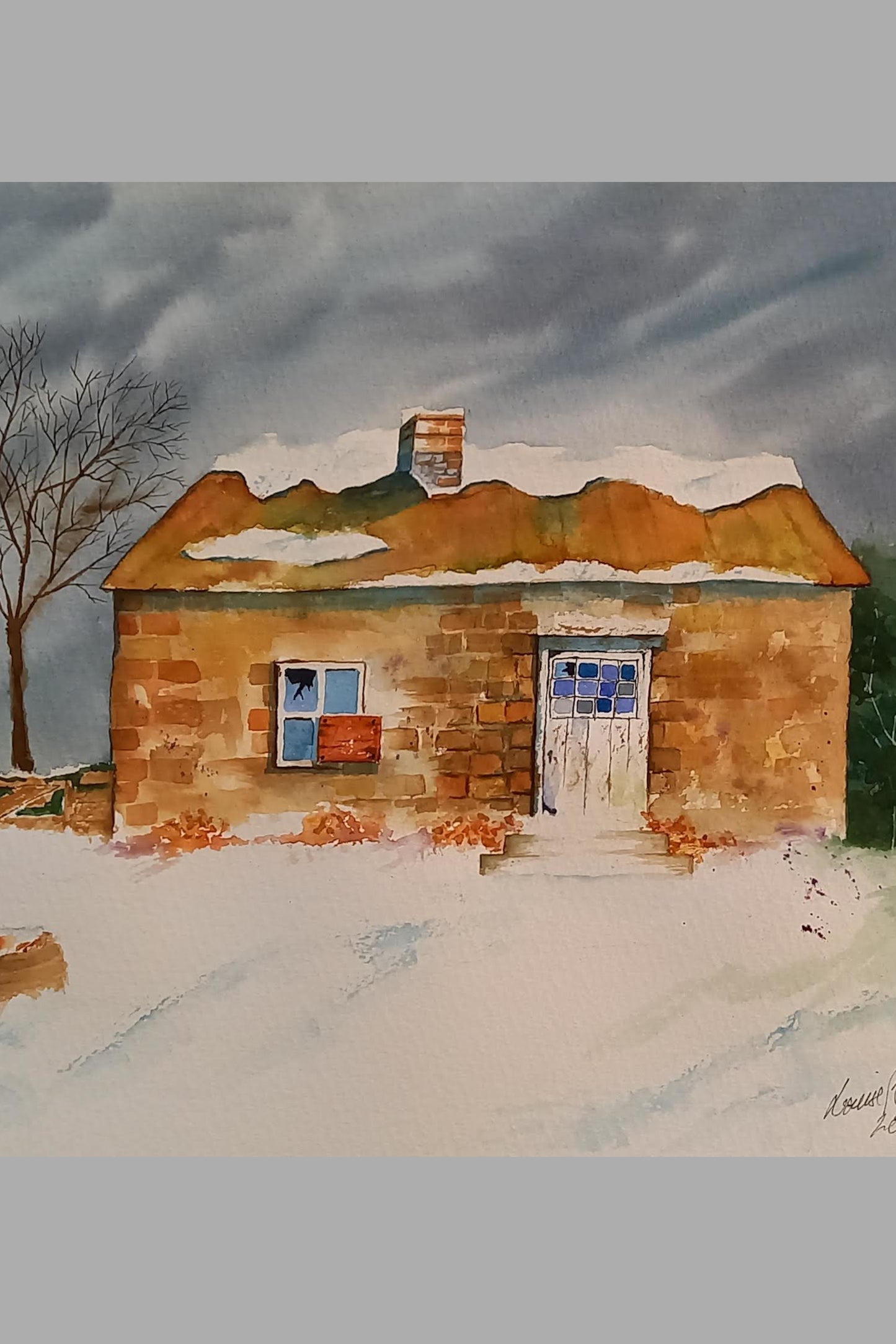 Hus på vintern - Paintings4you