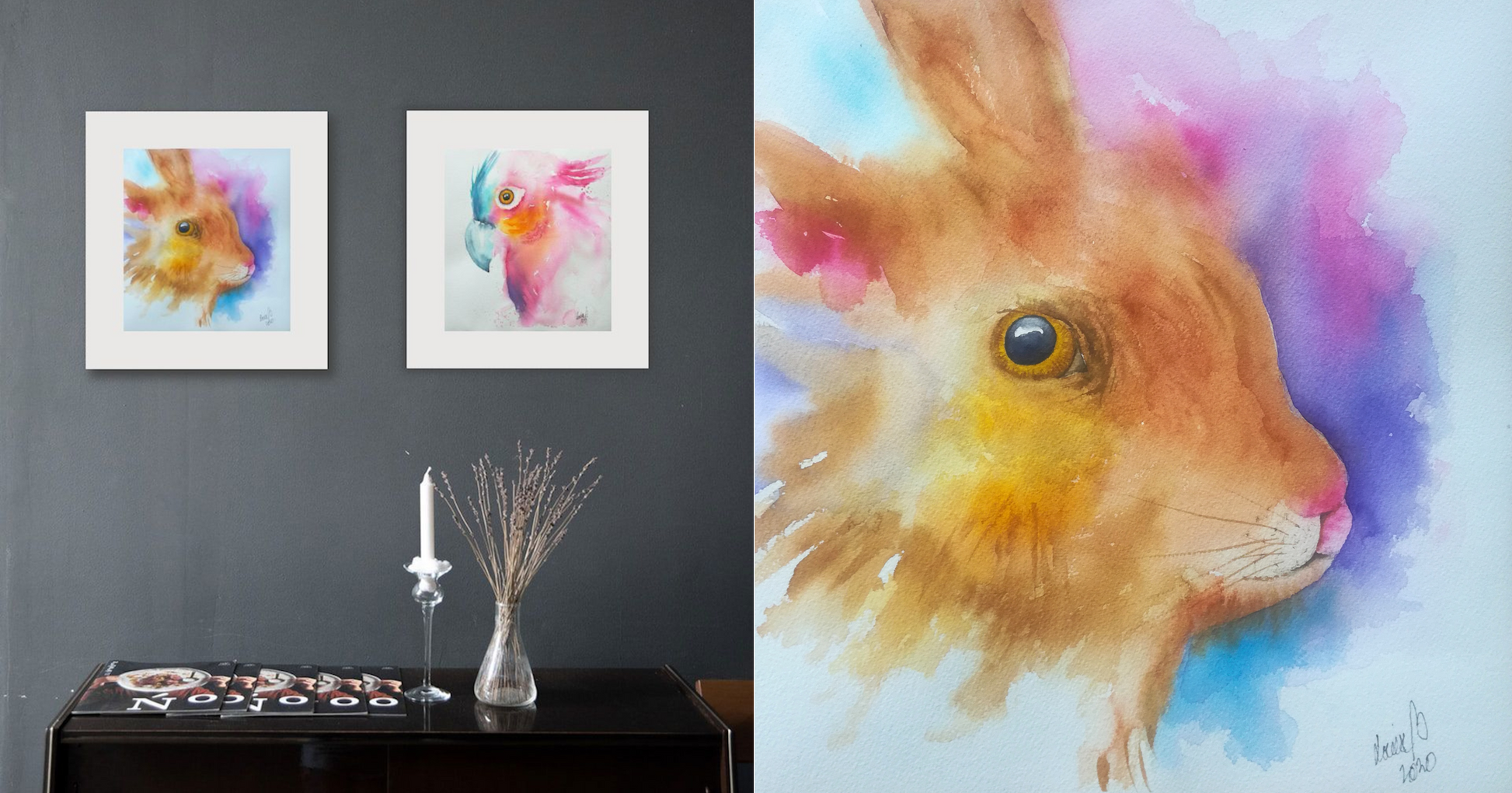 Färgglad kanin - Paintings4you