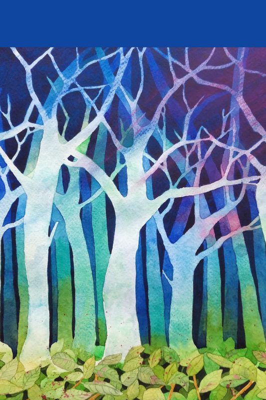 En blå skog - Paintings4you